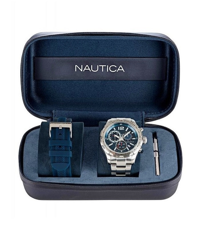 Ρολόι Nautica Long Beach Chrono Set NAPLECR01 Quartz - Ανδρικό