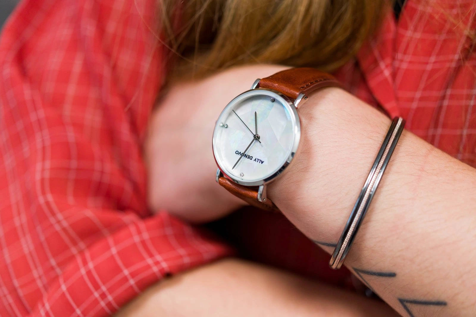 ALLY DENOVO AF5003.1 Gaia Pearl Silver White / Tan  36mm