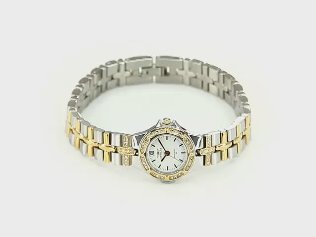 Φόρτωση βίντεο: Ρολόι Invicta Wildflower White Dial Two-tone 0133 - Γυναικείο