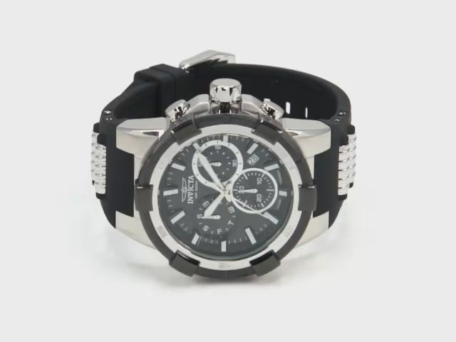 Φόρτωση βίντεο: Invicta 25860 Aviator Chronograph Quartz Black Dial Men&#39;s Watch 51.5mm