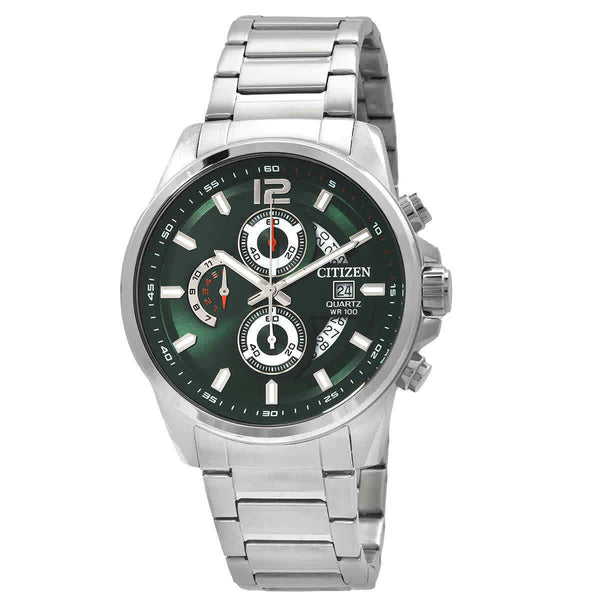Citizen Chronograph Quartz Green Dial Watch AN3690-56X