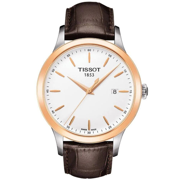 Ρολόι Tissot Couturier White Dial Brown Leather T9124104601100 - Ανδρικό