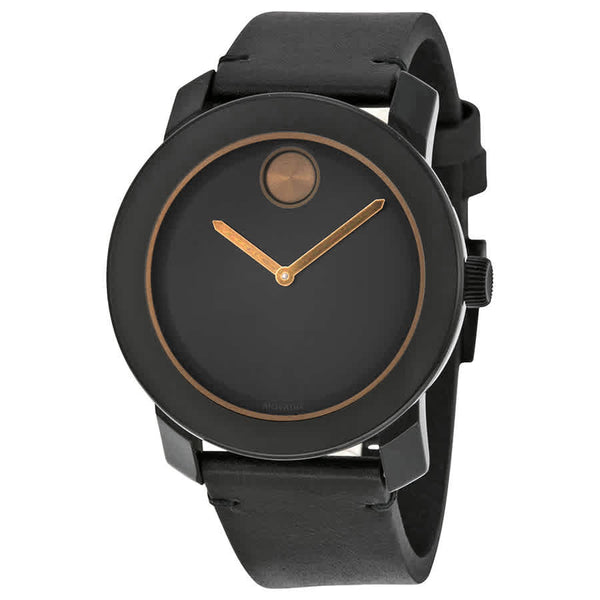 Ρολόι Movado Bold Black Dial Black Leather 3600297 Quartz - Ανδρικό
