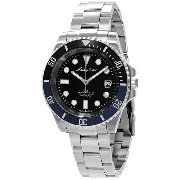 Ρολόι Mathey-Tissot Mathey Jumbo Black Dial Batman Bezel H906ANB Quartz - Ανδρικό