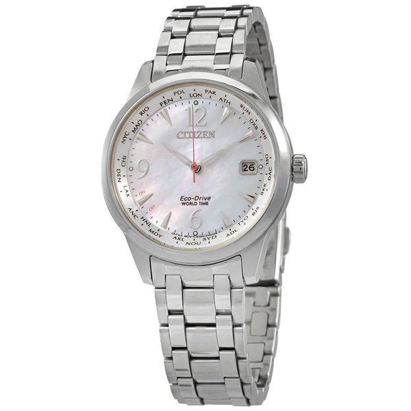 Ρολόι Citizen World Time Mother of Pearl Dial FC8001-87D Eco-Drive - Γυναικείο