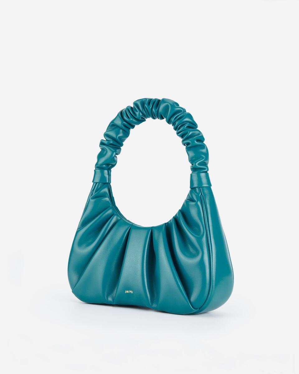 JW PEI Gabbi Ruched Hobo Handbag - Peacock Blue 24.5cm x 13cmx 6cm