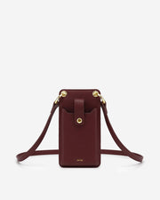 JW PEI Quinn Phone Bag - Burgundy Grained 10.3cm x 19cm x 2cm