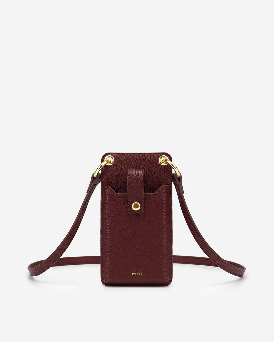 JW PEI Quinn Phone Bag - Burgundy Grained 10.3cm x 19cm x 2cm