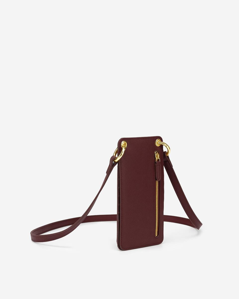 JW PEI Quinn Phone Bag - Burgundy Grained 10.3cm x 19cm x 2cm