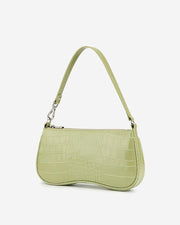 JW PEI Eva Shoulder Handbag - Sage Green Croc 28cm x 14cm x 4.5cm