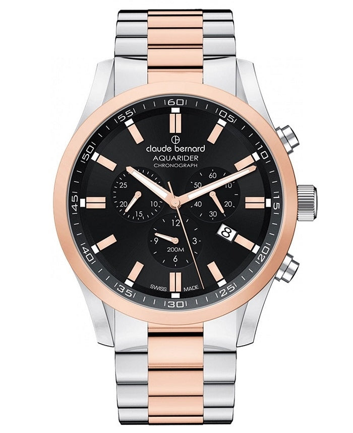 Ρολόι Claude Bernard Aquarider Chrono 10222-357RM-NIR Quartz - Ανδρικό