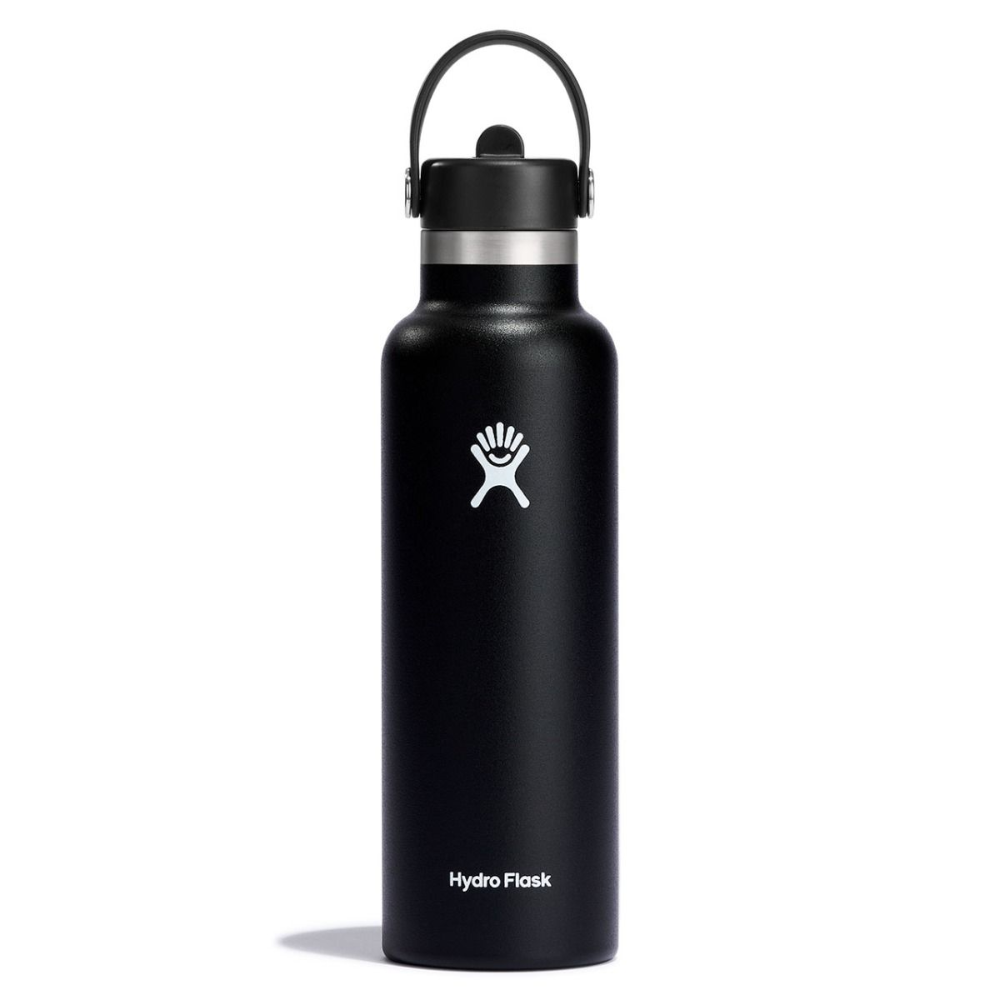 Hydro Flask Μπουκάλι Standard Mouth με Flex Straw Cap 591 ml – Μαύρο (S21FS001)