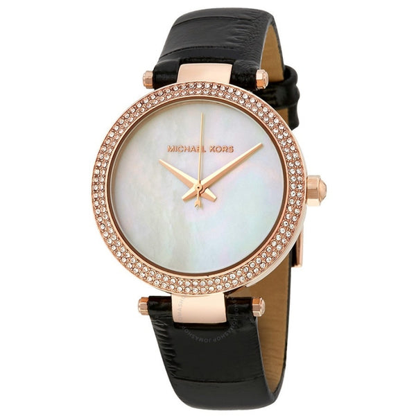 Michael Kors MK2591 Leather Strap Pearl Dial Watch