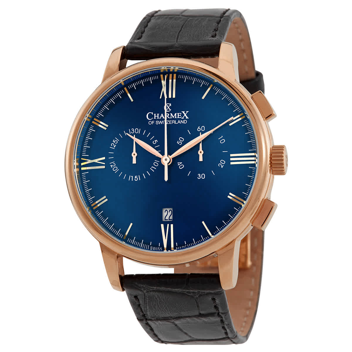 Charmex Bellagio Chronograph 42mm Quartz Blue Dial Men's Watch 3057