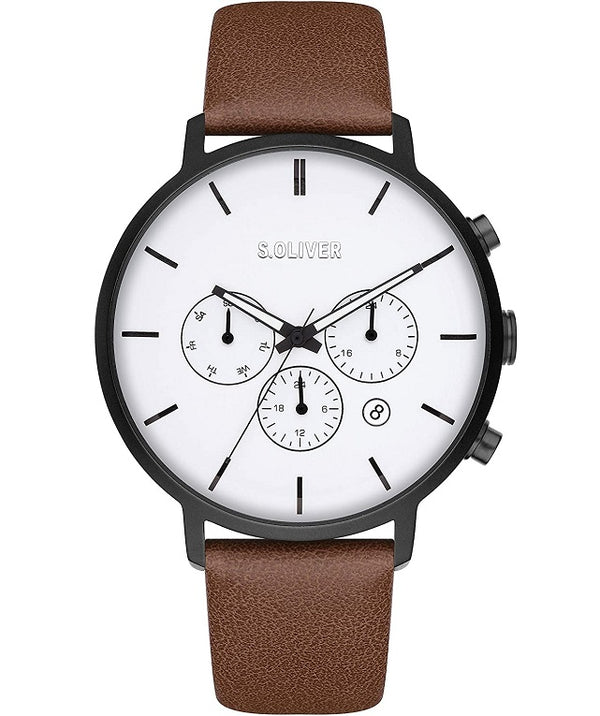 S.Oliver SO-4167-LM Mens Watch Leather Strap