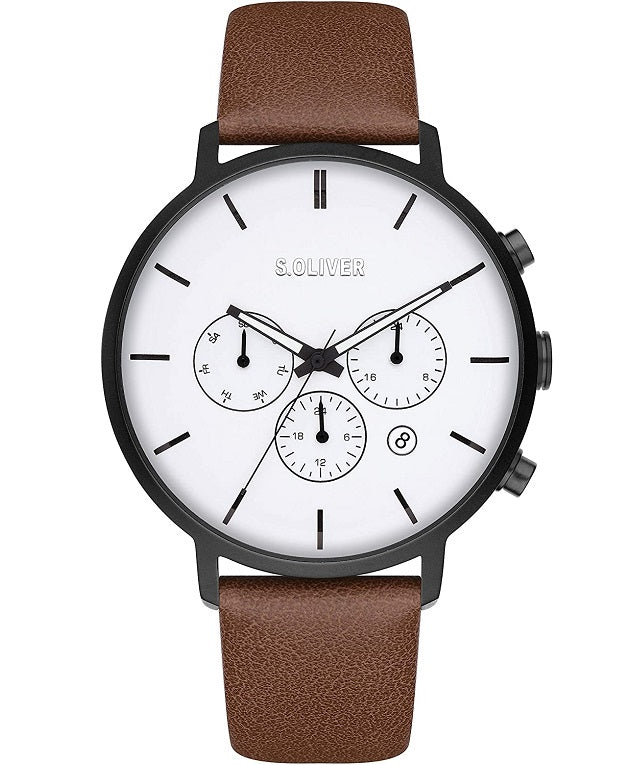S.Oliver SO-4167-LM Mens Watch Leather Strap