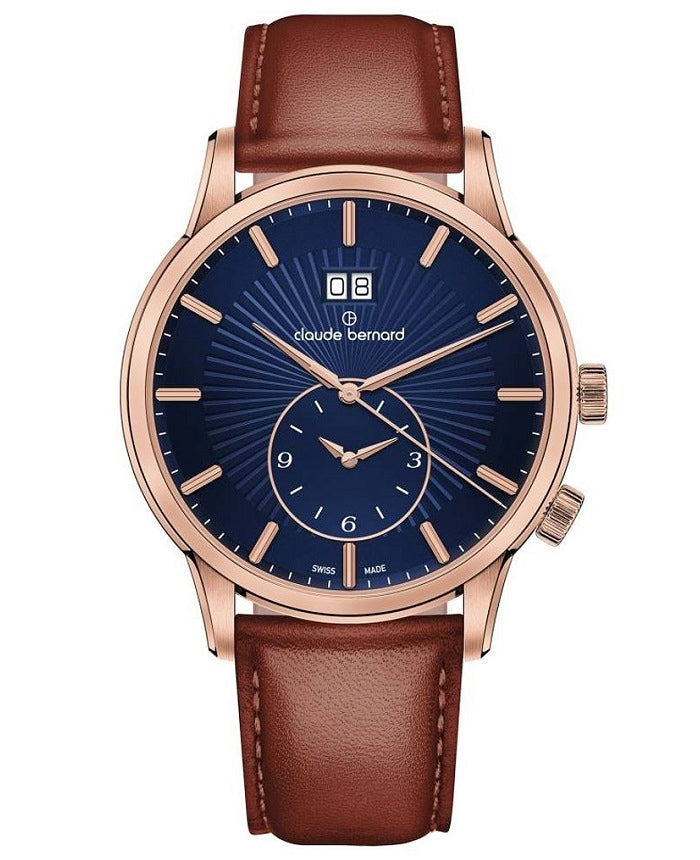 Ρολόι Claude Bernard Classic 2nd Time Zone 62007-37R-BUIR Quartz - Ανδρικό