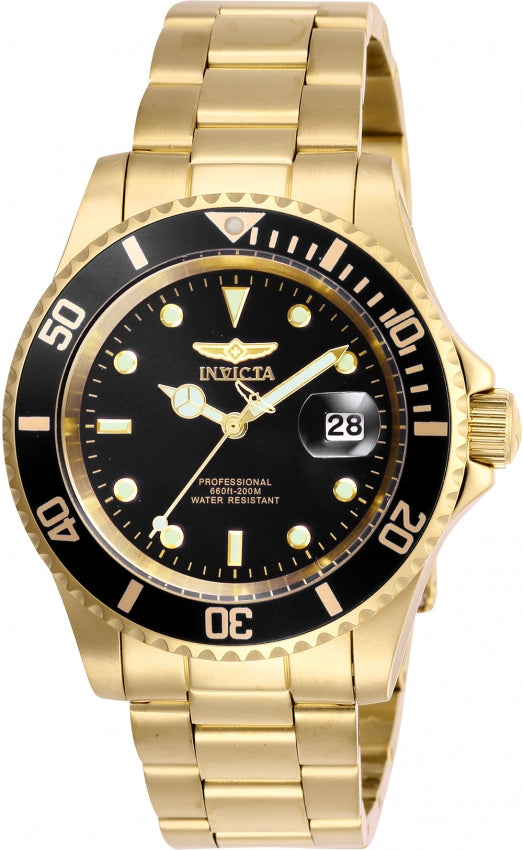Ρολόι Invicta Pro Diver Gold-tone Black Dial 40 mm 26975 Quartz - Ανδρικό