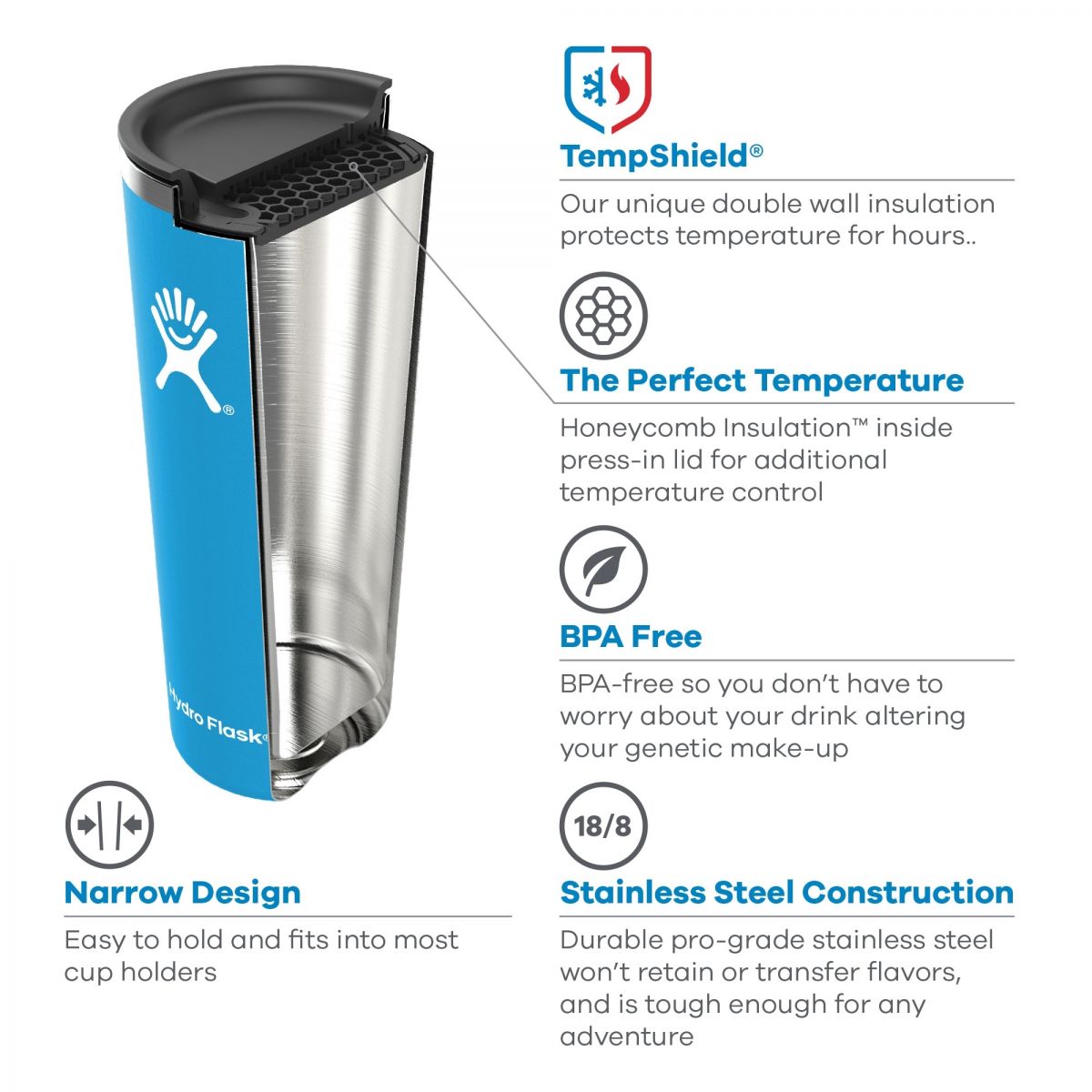 Hydro Flask Ποτήρι 500 ml – Μαύρο (T16CP001)