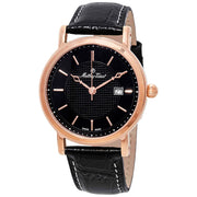 Ρολόι Mathey-Tissot City Black Dial Black Leather H611251PN - Ανδρικό