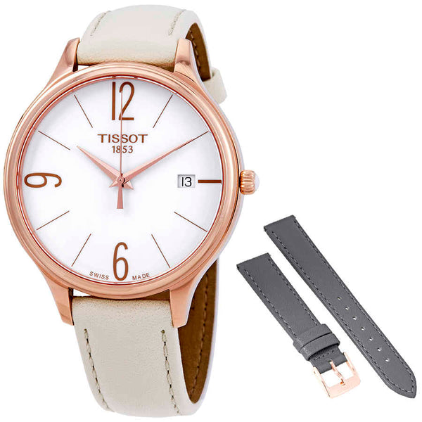 Ρολόι Tissot Bella Ora White Dial White Leather T103.210.36.017.00 Quartz - Γυναικείο