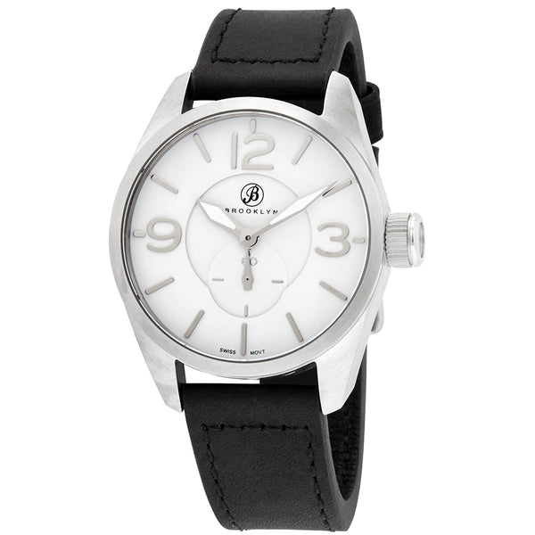 Ρολόι Brooklyn Co. Lafayette White Dial Black Leather Swiss CLA-D Quartz - Ανδρικό
