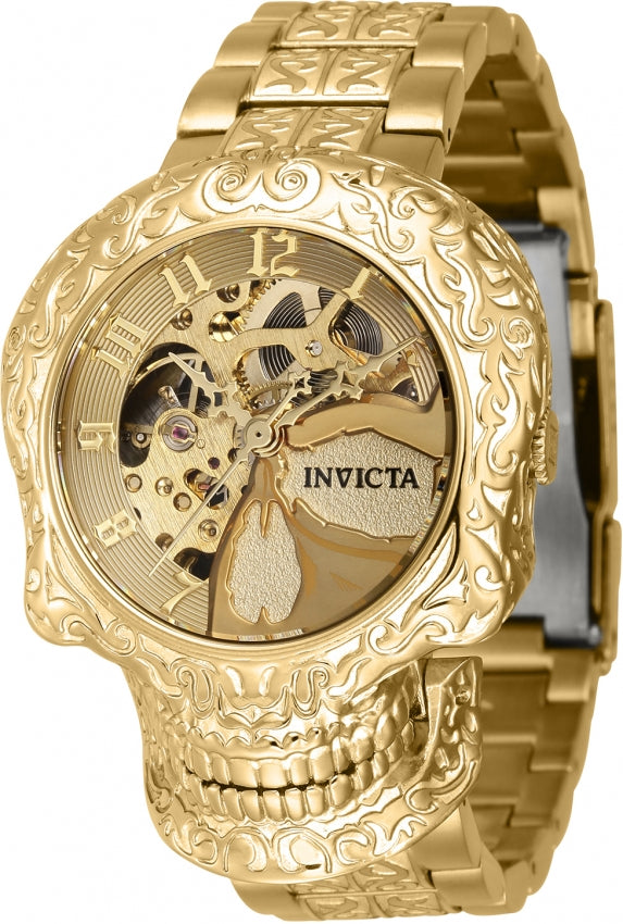 Ρολόι Invicta Artist Skull Gold Dial 42773 Automatic - Γυναικείο